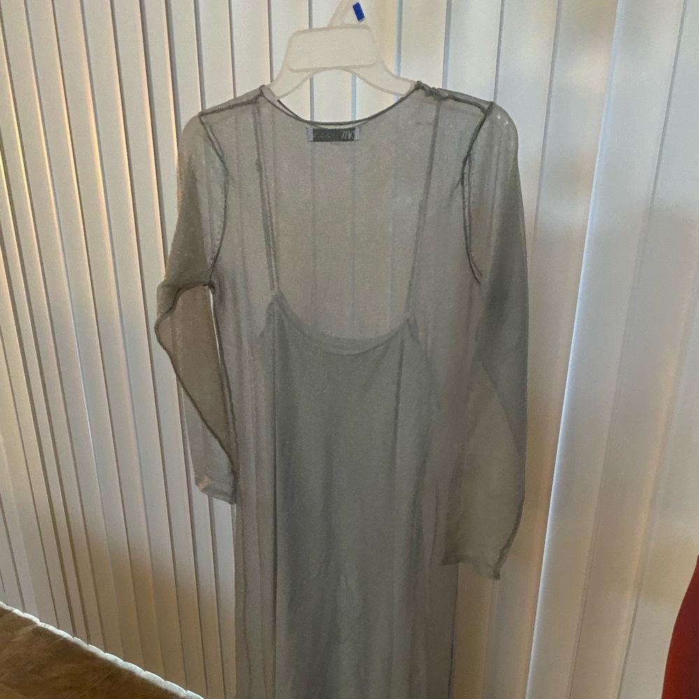 Zara long sleeve maxi dress